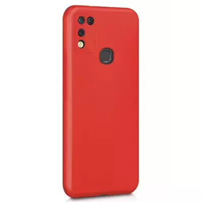 Microsonic Matte Silicone Infinix Hot 11 Play Kılıf Kırmızı