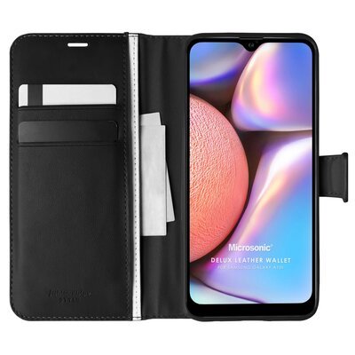 Microsonic Samsung Galaxy A10s Kılıf Delux Leather Wallet Siyah