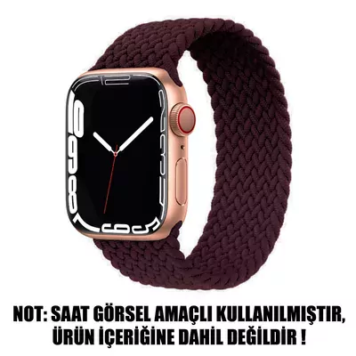 Microsonic Apple Watch Ultra 2 Kordon, (Small Size, 127mm) Braided Solo Loop Band Koyu Bordo