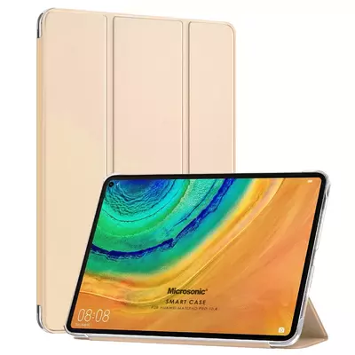 Microsonic Huawei MatePad 10.4'' Kılıf Slim Translucent Back Smart Cover Gold