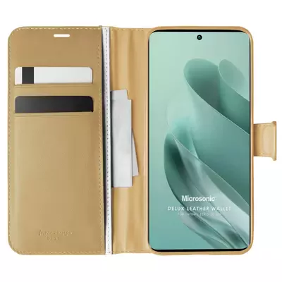 Microsonic Infinix Zero 30 4G Kılıf Delux Leather Wallet Gold