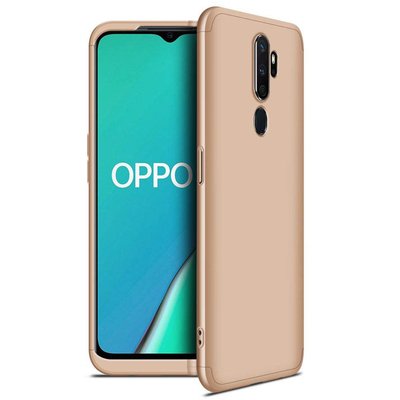 Microsonic Oppo A5 2020 Kılıf Double Dip 360 Protective AYS Gold