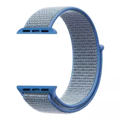 Microsonic Apple Watch Series 8 45mm Hasırlı Kordon Woven Sport Loop Mavi