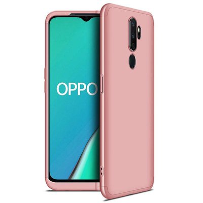 Microsonic Oppo A5 2020 Kılıf Double Dip 360 Protective AYS Rose Gold