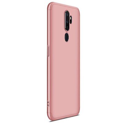 Microsonic Oppo A5 2020 Kılıf Double Dip 360 Protective AYS Rose Gold