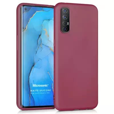 Microsonic Matte Silicone Oppo Reno 3 Pro Kılıf Mor