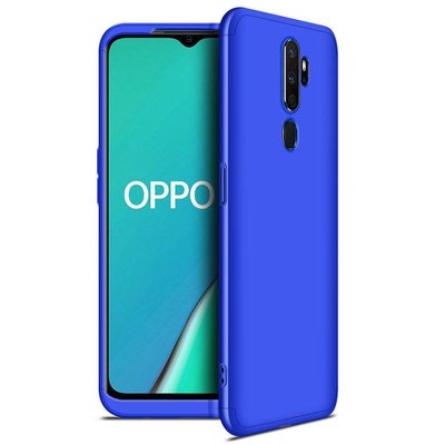 Microsonic Oppo A5 2020 Kılıf Double Dip 360 Protective AYS Mavi