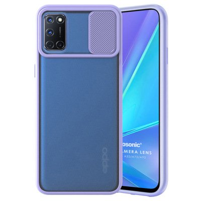 Microsonic Oppo A92 Kılıf Slide Camera Lens Protection Lila