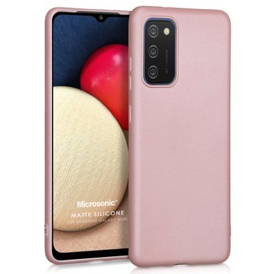 Microsonic Samsung Galaxy A02s Kılıf Matte Silicone Rose Gold