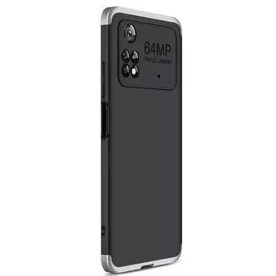 Microsonic Xiaomi Poco M4 Pro 4G Kılıf Double Dip 360 Protective AYS Siyah Gri