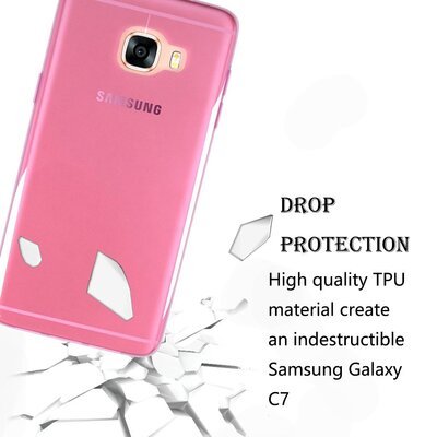 CaseUp Samsung Galaxy C5 Kılıf Transparent Soft Mavi