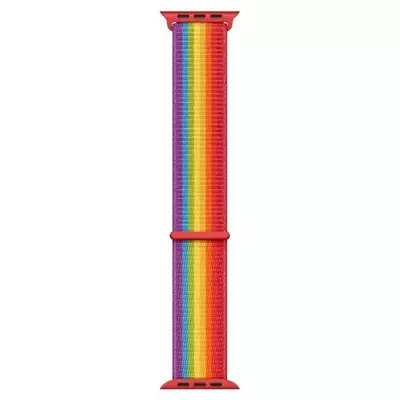 Microsonic Apple Watch Series 8 45mm Hasırlı Kordon Woven Sport Loop Pride Edition