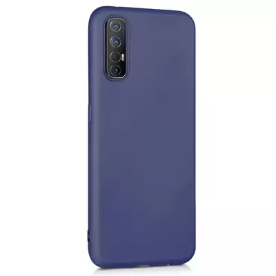 Microsonic Matte Silicone Oppo Reno 3 Pro Kılıf Lacivert