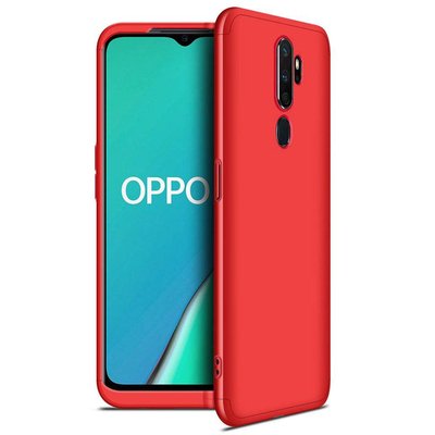 Microsonic Oppo A5 2020 Kılıf Double Dip 360 Protective AYS Kırmızı