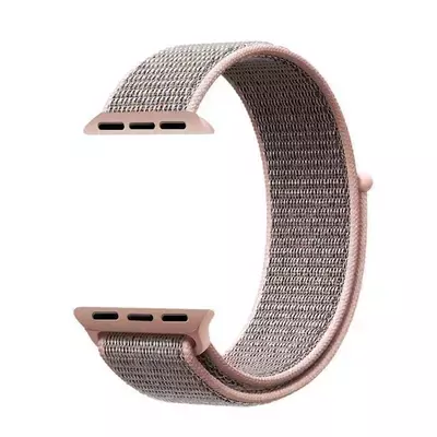 Microsonic Apple Watch Series 8 45mm Hasırlı Kordon Woven Sport Loop Rose Gold