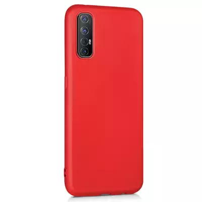 Microsonic Matte Silicone Oppo Reno 3 Pro Kılıf Kırmızı