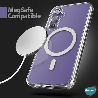 Microsonic Samsung Galaxy S24 FE Kılıf MagSafe Clear Soft Şeffaf