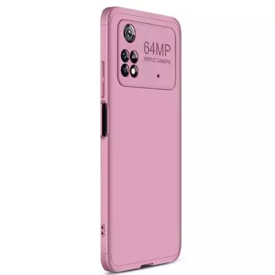 Microsonic Xiaomi Poco M4 Pro 4G Kılıf Double Dip 360 Protective AYS Rose Gold