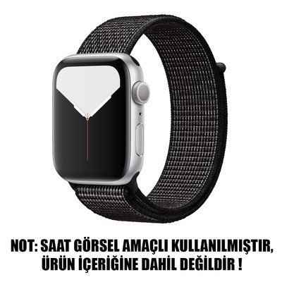 Microsonic Apple Watch Series 4 40mm Nylon Loop Kordon Black