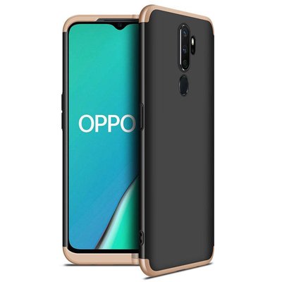 Microsonic Oppo A5 2020 Kılıf Double Dip 360 Protective AYS Siyah - Gold