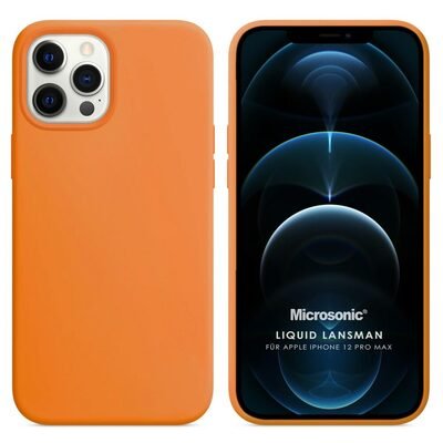 Microsonic Apple iPhone 12 Pro Max Kılıf Liquid Lansman Silikon Turuncu