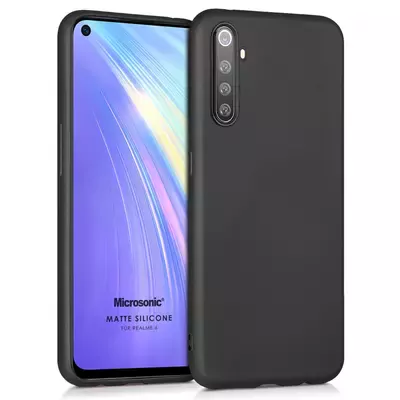 Microsonic Matte Silicone Realme 6 Kılıf Siyah