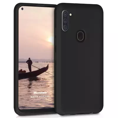 Microsonic Matte Silicone Samsung Galaxy M11 Kılıf Siyah