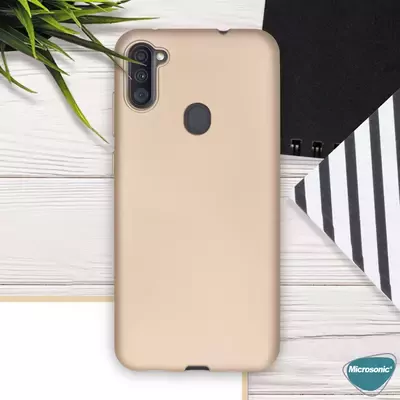 Microsonic Matte Silicone Samsung Galaxy M11 Kılıf Siyah