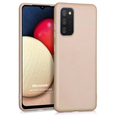 Microsonic Samsung Galaxy A02s Kılıf Matte Silicone Gold