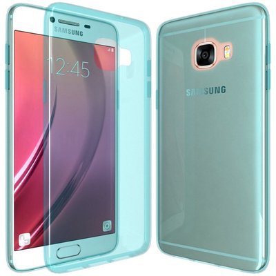 CaseUp Samsung Galaxy C7 Kılıf Transparent Soft Mavi