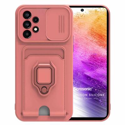 Microsonic Samsung Galaxy A73 5G Kılıf Multifunction Silicone Pembe