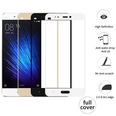 Microsonic Xiaomi Mi5 Prime Kavisli Temperli Cam Ekran Koruyucu Film Beyaz