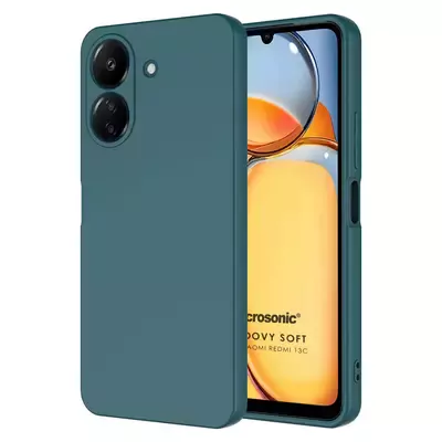 Microsonic Xiaomi Poco C65 Kılıf Groovy Soft Koyu Yeşil