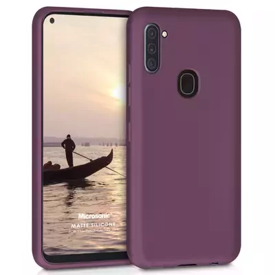 Microsonic Matte Silicone Samsung Galaxy M11 Kılıf Mor