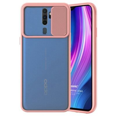 Microsonic Oppo A9 2020 Kılıf Slide Camera Lens Protection Rose Gold