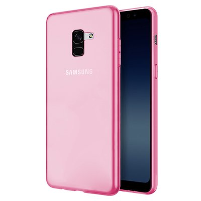 Microsonic Samsung Galaxy A8 Plus 2018 Kılıf Transparent Soft Pembe