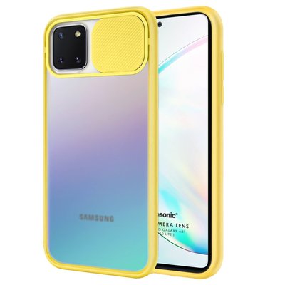 Microsonic Samsung Galaxy Note 10 Lite Kılıf Slide Camera Lens Protection Sarı