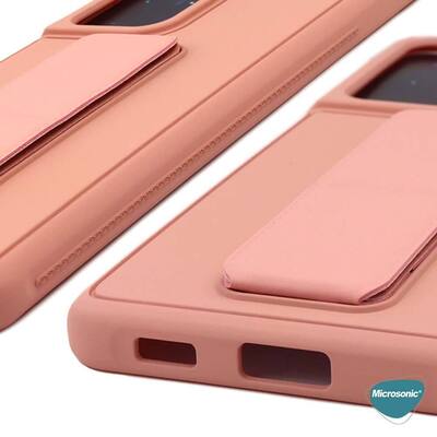 Microsonic Samsung Galaxy S22 Kılıf Hand Strap Pembe