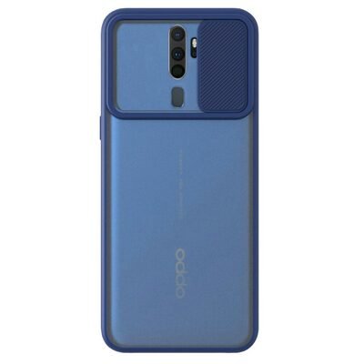 Microsonic Oppo A9 2020 Kılıf Slide Camera Lens Protection Lacivert