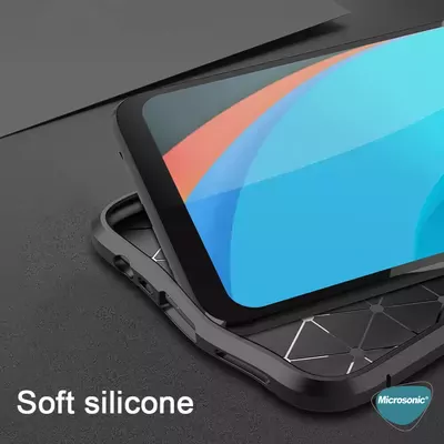 Microsonic Realme C11 Kılıf Deri Dokulu Silikon Kırmızı