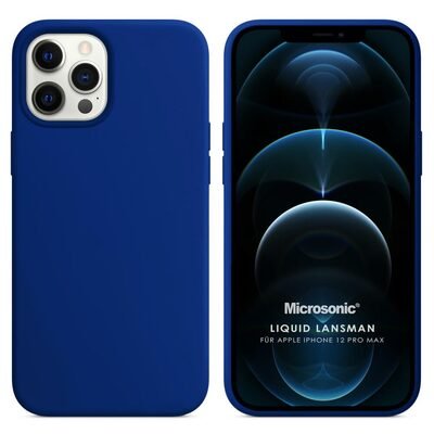 Microsonic Apple iPhone 12 Pro Max Kılıf Liquid Lansman Silikon Lacivert