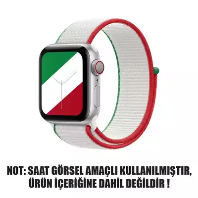 Microsonic Apple Watch Series 8 41mm Hasırlı Kordon Woven Meksika International Collection Spor Loop