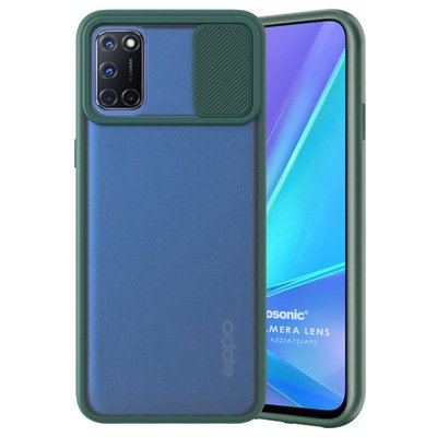 Microsonic Oppo A72 Kılıf Slide Camera Lens Protection Koyu Yeşil