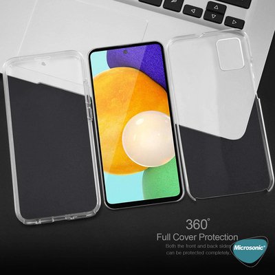 Microsonic Samsung Galaxy A52 Kılıf Komple Gövde Koruyucu Silikon Şeffaf