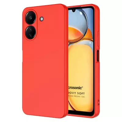 Microsonic Xiaomi Poco C65 Kılıf Groovy Soft Kırmızı