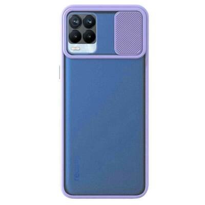 Microsonic Realme 8 Pro Kılıf Slide Camera Lens Protection Lila