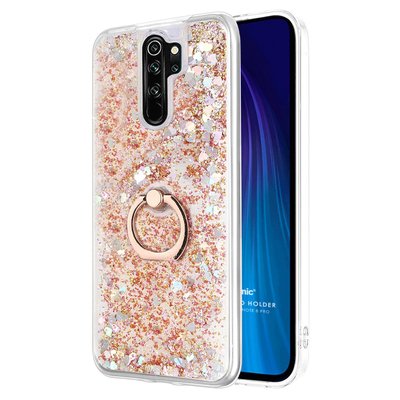 Microsonic Xiaomi Redmi Note 8 Pro Kılıf Glitter Liquid Holder Gold