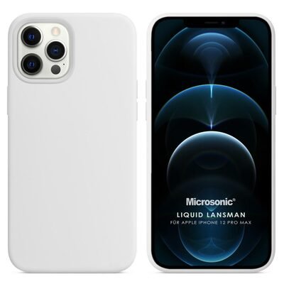 Microsonic Apple iPhone 12 Pro Max Kılıf Liquid Lansman Silikon Beyaz