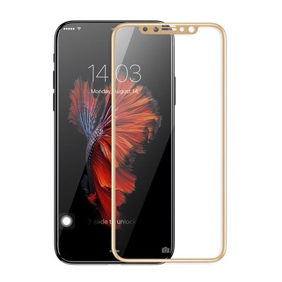 Microsonic Apple iPhone XR Kavisli Temperli Cam Ekran Koruyucu Film Gold