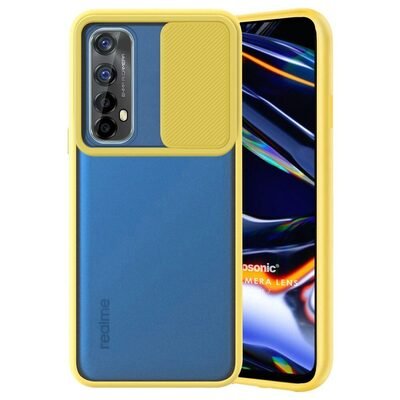 Microsonic Realme 7 Kılıf Slide Camera Lens Protection Sarı